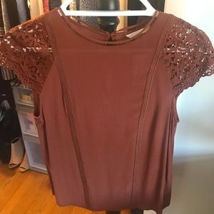 NWT H&M Brown Lace Top